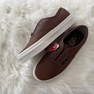 Vans Authentic Leather Sneakers Womens Size 5.5 NEW Brown